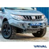 RIVAL алюминиевый передний бампер для MITSUBISHI L200 (2015-2019) (чёрный, без LED) + комплект крепежа