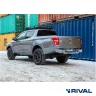 RIVAL алюминиевый задний бампер для MITSUBISHI L200 (2015-2019) (чёрный, без LED) + комплект крепежа