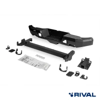RIVAL алюминиевый задний бампер для TOYOTA HILUX (2011-2015, 2015-2020, 2020-2024) (чёрный, без LED) + комплект крепежа