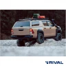 RIVAL алюминиевый задний бампер для TOYOTA HILUX (2011-2015, 2015-2020, 2020-2024) (чёрный, без LED) + комплект крепежа