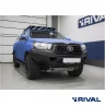 RIVAL алюминиевый передний бампер для TOYOTA HILUX (2018-2020) (чёрный, без LED) + комплект крепежа