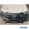 RIVAL алюминиевый передний бампер для TOYOTA HILUX (2021-) (чёрный, без LED) + комплект крепежа