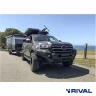 RIVAL алюминиевый передний бампер для TOYOTA LAND CRUISER 200 (2015-2021) (чёрный, без LED) + комплект крепежа