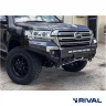 RIVAL алюминиевый передний бампер для TOYOTA LAND CRUISER 200 (2015-2021) (чёрный, без LED) + комплект крепежа