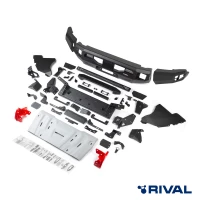 RIVAL алюминиевый передний бампер для TOYOTA LC250 (2024-н.в.) (чёрный, без LED) + комплект крепежа