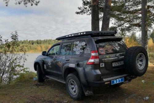 Багажник экспедиционный аэродинамический алюминиевый -Toyota Land Cruiser Prado 150