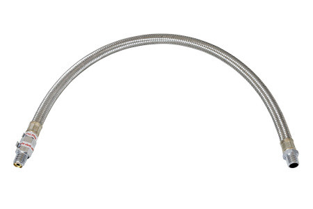 Шланг метализированый 50 см с обратным клапаном 1/4" (папа) х 1/4" (папа)
