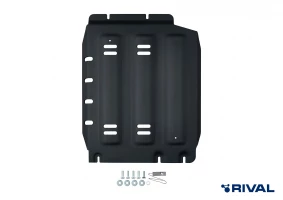 Защита КПП + комплект крепежа, Rival, Сталь,TANK 300;2023-;2,0;4WD;АКПП;TANK 500;2023-;3,0 (299 л.с.);4WD;АКПП;HAVAL;H9;2024-;2,0;4WD;АКПП;HAVAL;H9;2024-;2,4d;4WD;АКПП;TANK 400(Бензин);2024-;2.0i;4WD;АКПП.