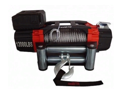 Лебедка "redBTR" серия "PRO" 12,0, 12v, 5443 кг, 218:1, интегрированный блок, стальной трос
