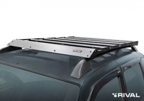 БАГАЖНИК С АЛЮМИНИЕВЫМИ ПРОФИЛЯМИ RIVAL 1360x1115 мм для LADA NIVA TRAVEL (2021-) (СО ШТАТНЫМИ РЕЙЛИНГАМИ).